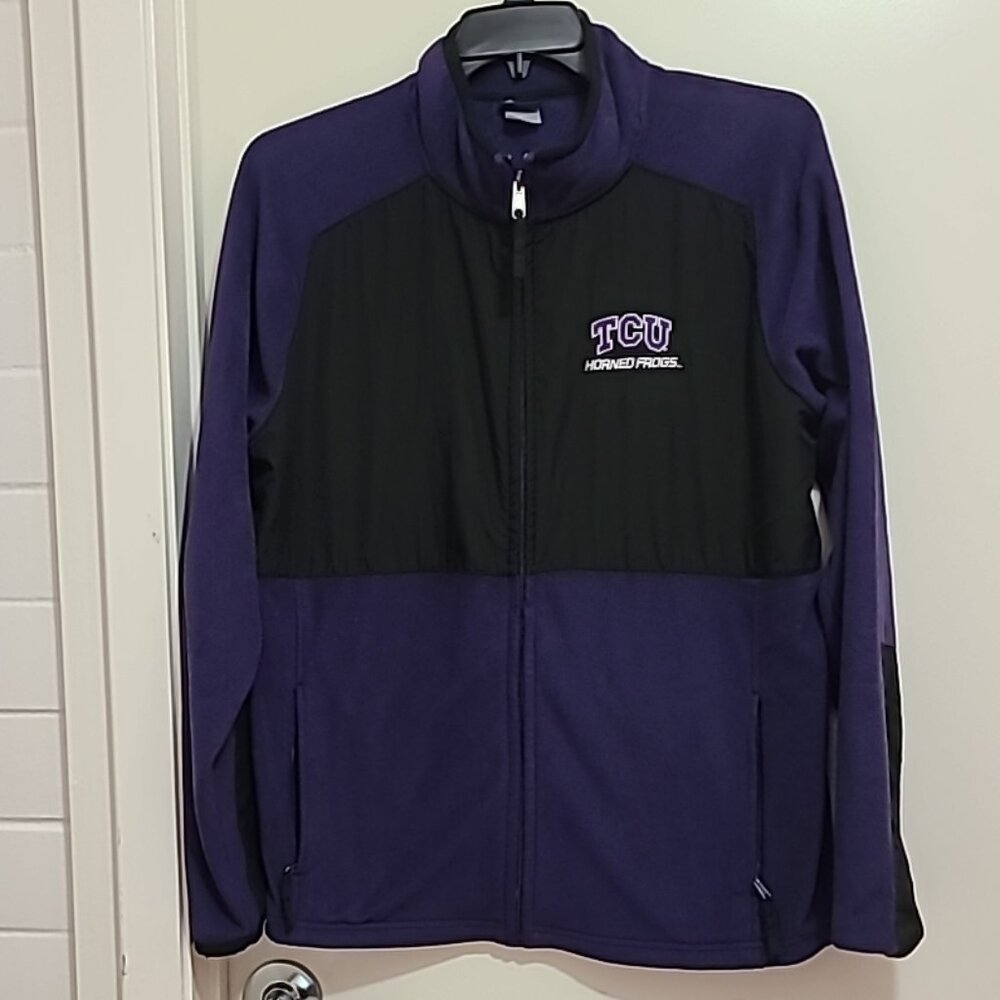 Gear TCU Horned Frogs Fleece Jacket Men's Large‎ Vintage Outdoors Sports Casual